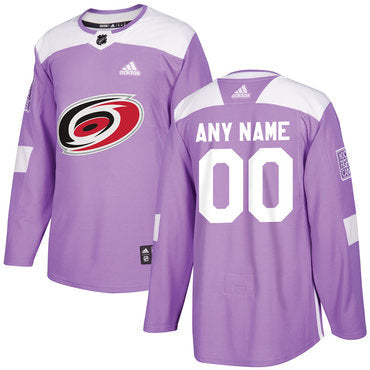 Carolina Hurricanes Purple Pink Custom  Hockey Fights Cancer Practice Jersey