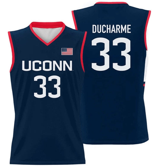 Caroline Ducharme Jersey UConn Huskies College Basketball Navy #33