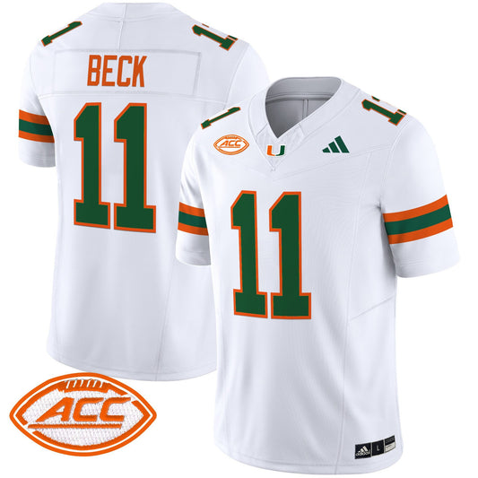 Carson Beck Jersey #11 Miami Hurricanes 2025 Limited Stitched White