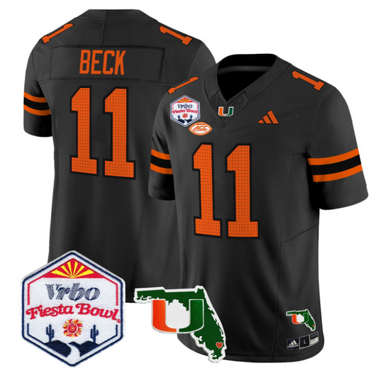 Carson Beck Jersey #11 Miami Hurricanes 2026 Fiesta Bowl Florida Black