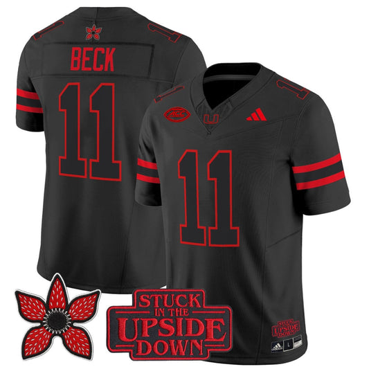 Carson Beck Jersey #11 Miami Hurricanes Stranger Things Edition Vapor Stitched