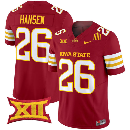 Carson Hansen Jersey #26 Iowa State Cyclones 2025 Stitched Cardinal