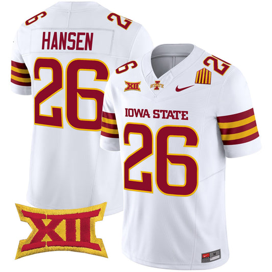 Carson Hansen Jersey #26 Iowa State Cyclones 2025 Stitched White