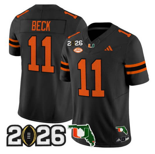 Carson Beck Jersey #11 Miami Hurricanes 2026 CFP Final Florida Stitched