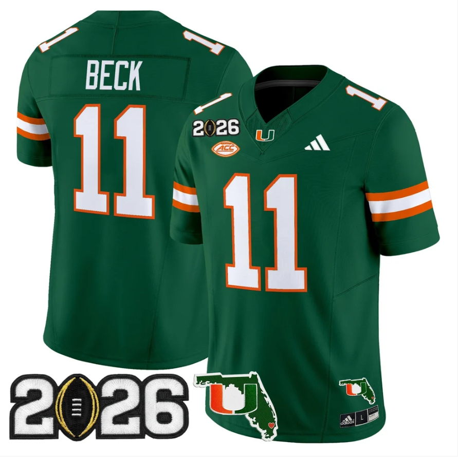 Carson Beck Jersey #11 Miami Hurricanes 2026 CFP Final Patch Stitched