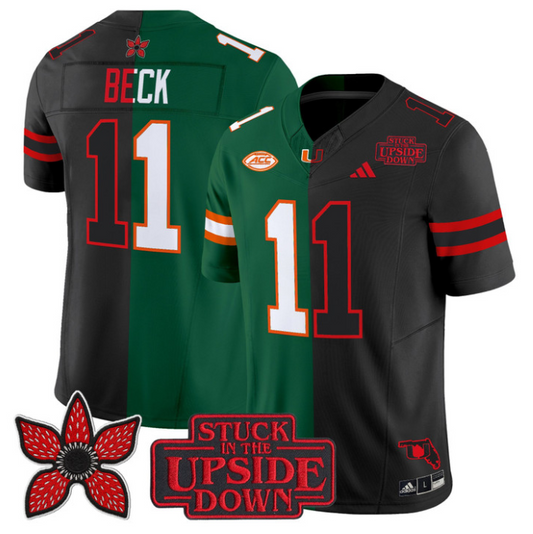 Carson Beck Jersey #11 Miami Hurricanes Upside Down Edition Stitched