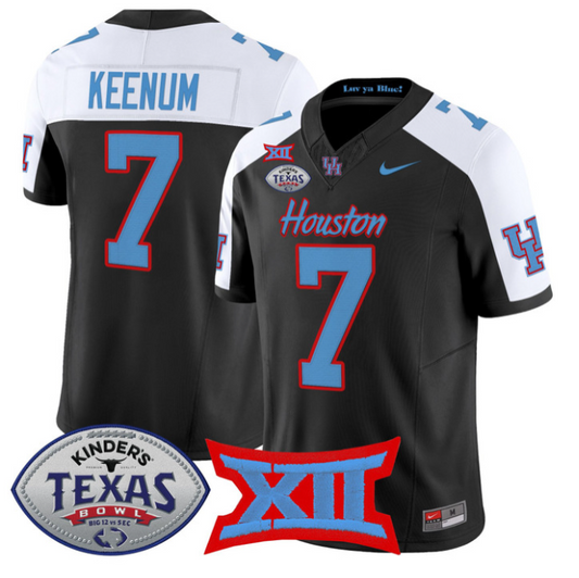 Case Keenum Jersey #7 Houston Cougars 2025 Texas Bowl Patch Stitched