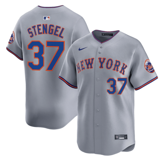Casey Stengel #37 New York Mets Grey Jersey - All Stitched