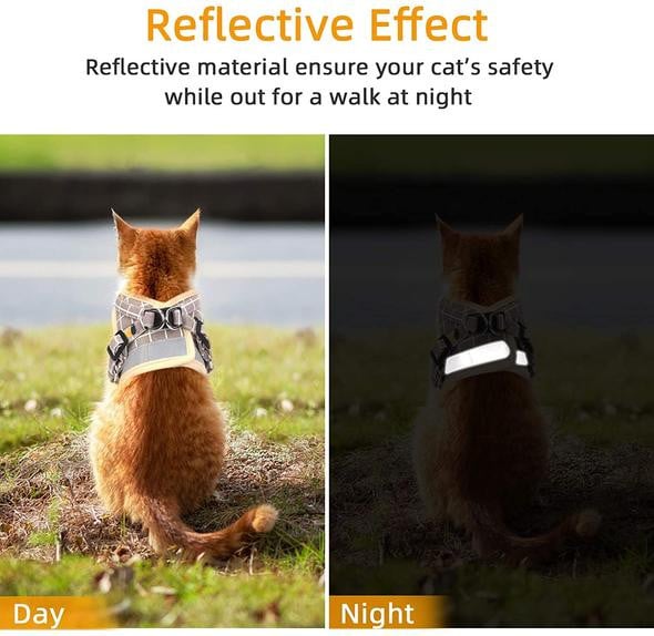 Cat &amp; Dog Harness and Leash Set with Reflective Strip Adjustable Soft