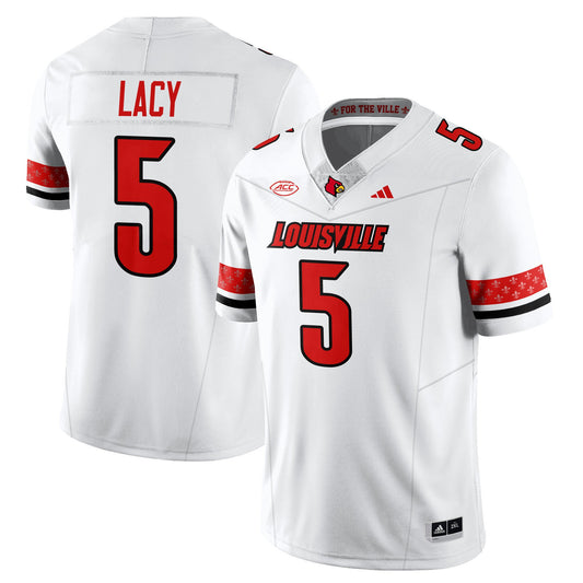 Caullin Lacy Jersey #5 Louisville Football 2025 Vapor Limited Stitched White
