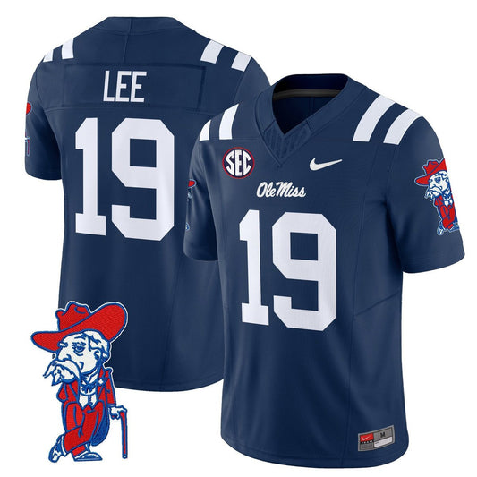 Cayden Lee Jersey #19 Ole Miss Rebels 2025 Limited V2 Stitched Navy
