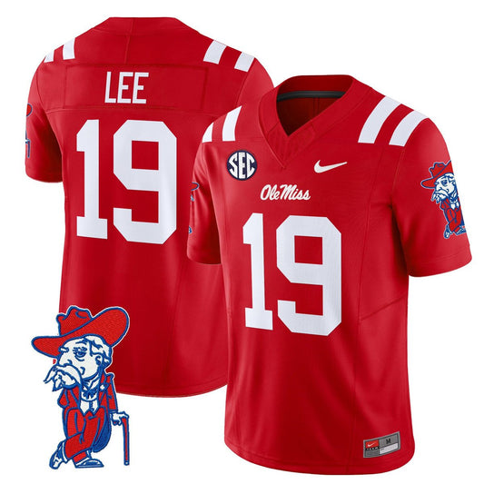 Cayden Lee Jersey #19 Ole Miss Rebels 2025 Limited V2 Stitched Red