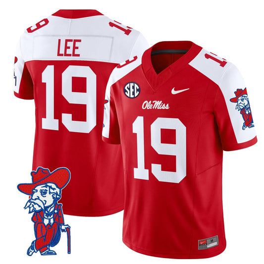 Cayden Lee Jersey #19 Ole Miss Rebels 2025 Limited V2 Stitched Red Alternate