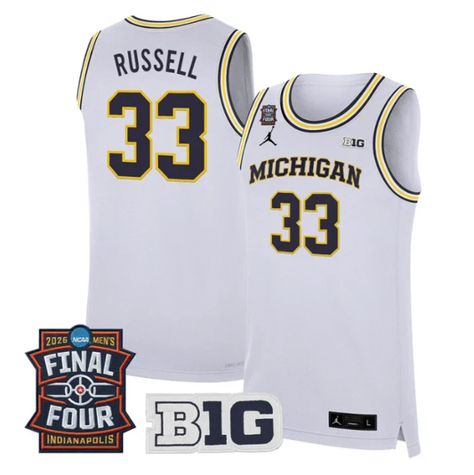 Cazzie Russell Jersey #33 Michigan Wolverines 2026 Final Four Stitched White