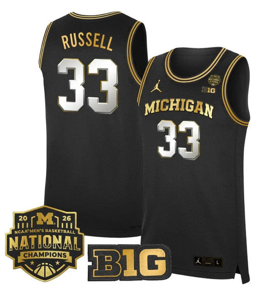 Cazzie Russell Jersey #3 Michigan Wolverines 2026 National Champions Stitched