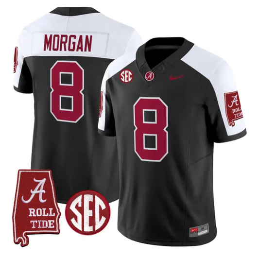 Cederian Morgan Jersey #12 Alabama Crimson 2026 SEC Patch Stitched