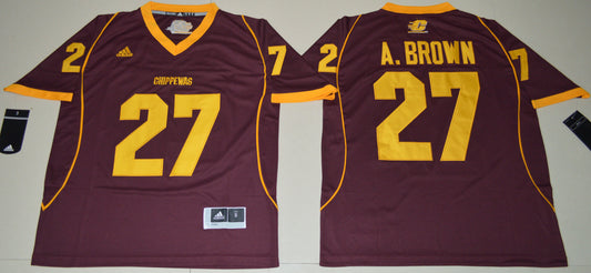 Central Michigan Chippewas #27 Antonio Brown Football Jersey With Patch
