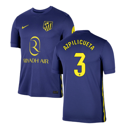 César Azpilicueta 3 Atlético de Madrid 2025-26 Away Match Jersey – Navy