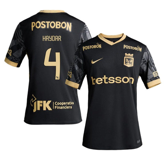 César Haydar 4 Atlético Nacional 2025-26 Away Men Jersey – Black
