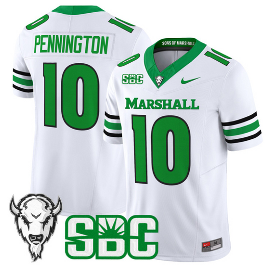 Chad Pennington Jersey #10 Marshall Thundering Herd 2025 Stitched White