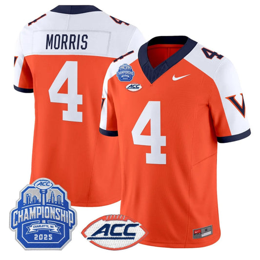 Chandler Morris Jersey #4 Virginia 1995 Throwbacks 2025 ACC Championship