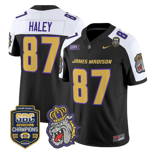 Charles Haley Jersey #87 James Madison Dukes 2025 SBC Champions Stitched
