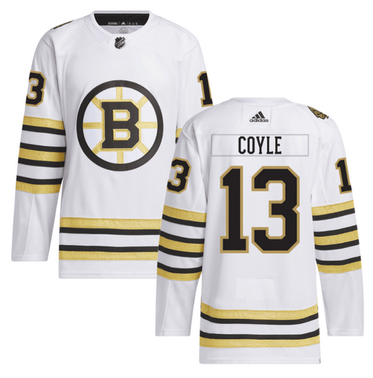 Charlie Coyle 13 Boston Bruins 100th Anniversary Primegreen Away Men Jersey White