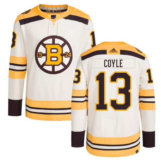 Charlie Coyle 13 Boston Bruins 100th Anniversary Primegreen Third Men Jersey Cream