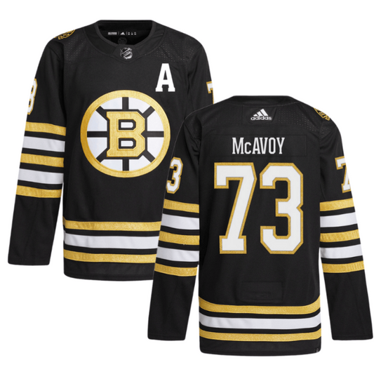 Charlie McAvoy 73 Boston Bruins 100th Anniversary Primegreen Home Men Jersey Black