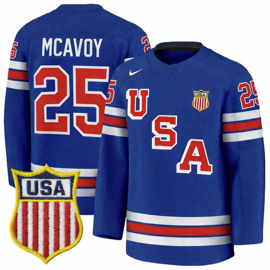 Charlie McAvoy Jersey #25 Team USA Winter Olympics 2026 Hockey Premium STITCHED BLue