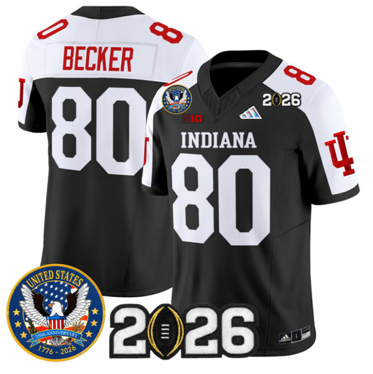 Charlie Becker Jersey #80 Hoosiers United States 250th Patch V2 Stitched