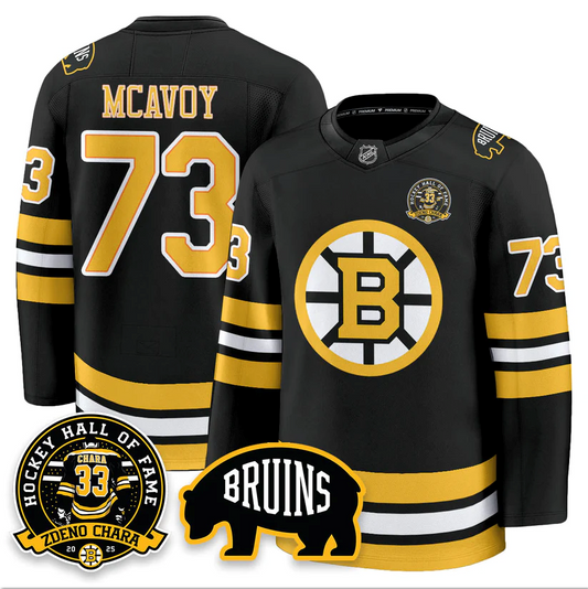 Charlie McAvoy Jersey #73 Boston Bruins Premium Zdeno Chara HOF Stitched