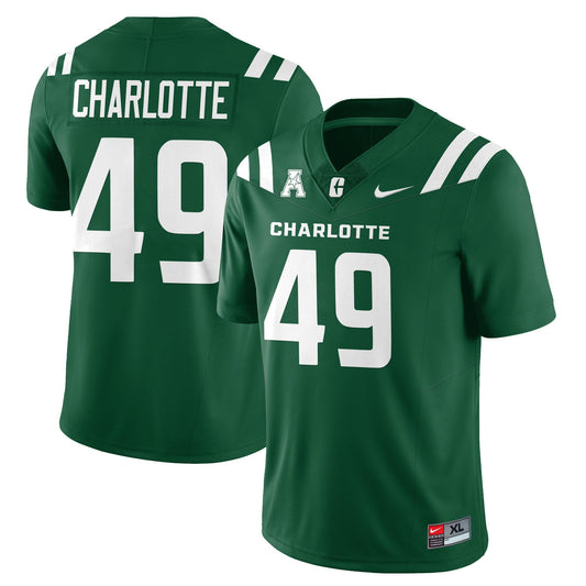 Charlotte Jersey #49 Charlotte 49ers Football 2025 Vapor Limited Stitched Green