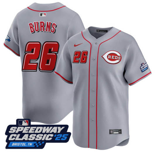 Chase Burns Jersey #26 Cincinnati Reds Speedway Classic Limited Stitched Gray