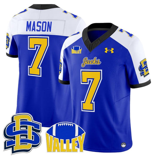 Chase Mason Jersey #7 South Dakota State Jackrabbits 2025 Stitched Blue Alter