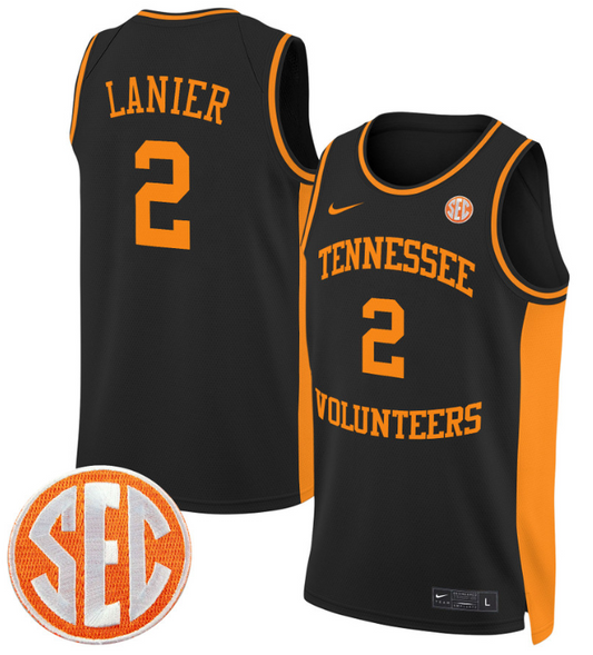 Chaz Lanier Jersey #2 Tennessee Vols 2024 Swingman Basketball Black