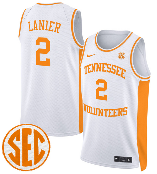Chaz Lanier Jersey #2 Tennessee Vols 2024 Swingman Basketball White