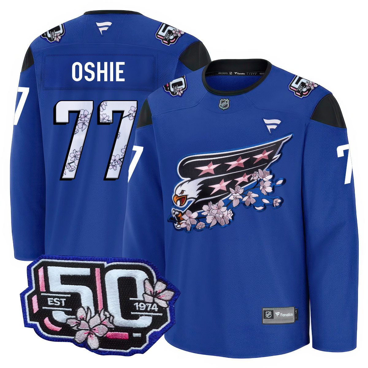 Men Washington Capitals 50th Anniversary Premium Jersey - All Stitched
