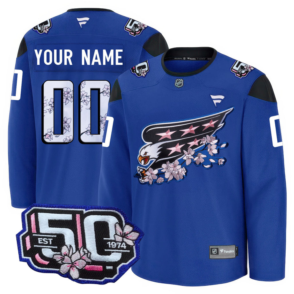 Men Washington Capitals 50th Anniversary Premium Custom Jersey - All Stitched