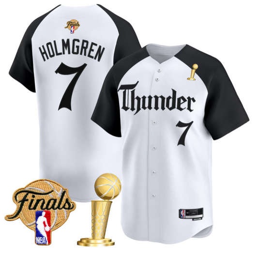 Chet Holmgren Jersey #7 Oklahoma City Thunder Gothic Storm 2025 Champions