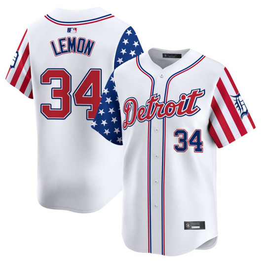 Chet Lemon Jersey #34 Detroit Tigers 2025 Memorial Day Vapor Premier Limited Stitched White