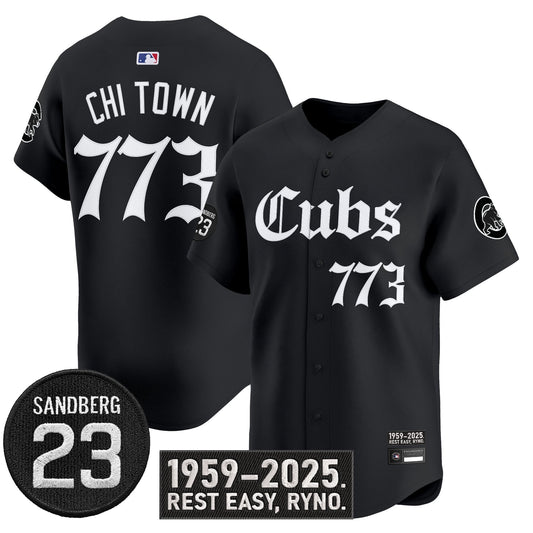Chi Town Jersey #773 Chicago Cubs Ryne Sandberg Tribute Stitched Black