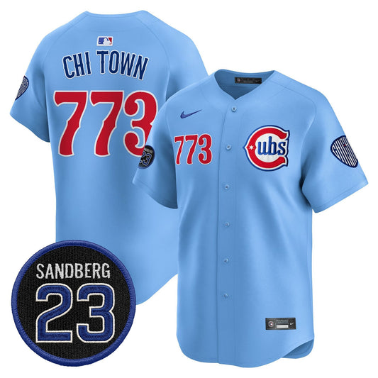 Chi Town Jersey #773 Chicago Cubs Ryne Sandberg Tribute Stitched Blue