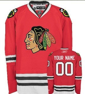 Chicago Blackhawks Customized Red Jersey