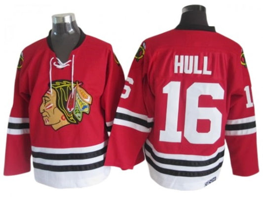 Chicago Blackhawks #16 Dennis Hull 1963 Vintage CCM Jersey - Red