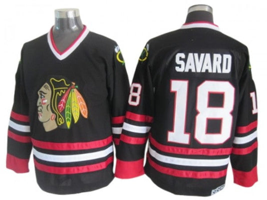 Chicago Blackhawks #18 Denis Savard Vintage CCM Jersey - Black