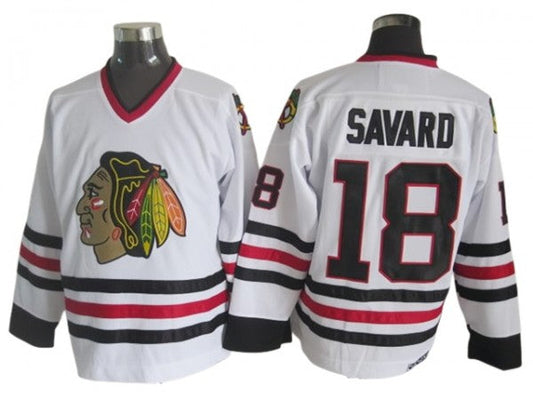 Chicago Blackhawks #18 Denis Savard Vintage CCM Jersey -White