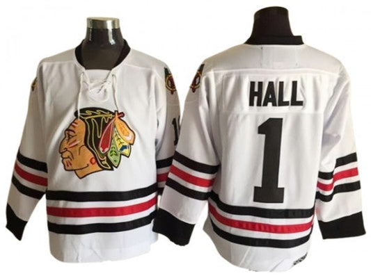 Chicago Blackhawks #1 Glenn Hall 1963 Vintage CCM Jersey - White