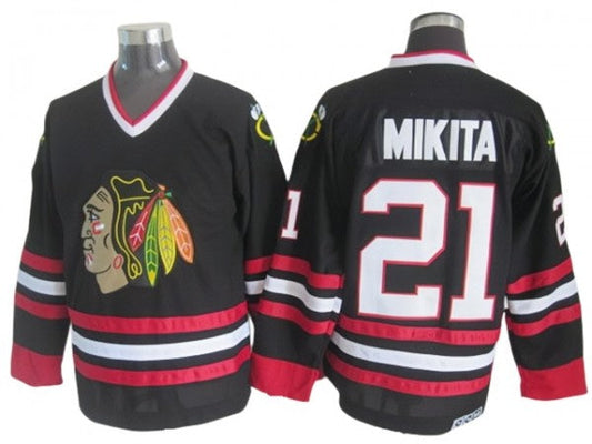 Chicago Blackhawks #21 Stan Mikita Vintage CCM Jersey - Black