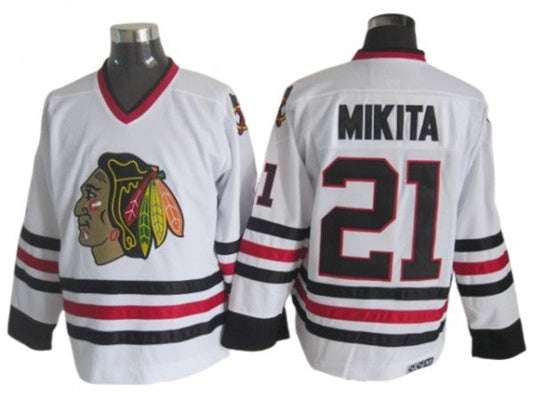 Chicago Blackhawks #21 Stan Mikita Vintage CCM Jersey -White